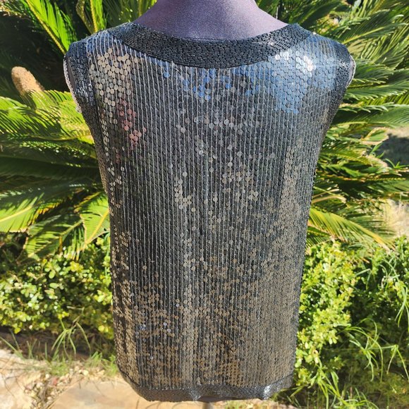J.L.B. Vintage Black Sequin Top!! - Picture 3 of 4